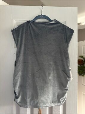 Abercrombie & Fitch Silver Velvet Short Sleeve Top
